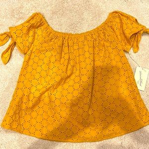 Women’s Yellow Off the Shoulder Top - Universal Thread